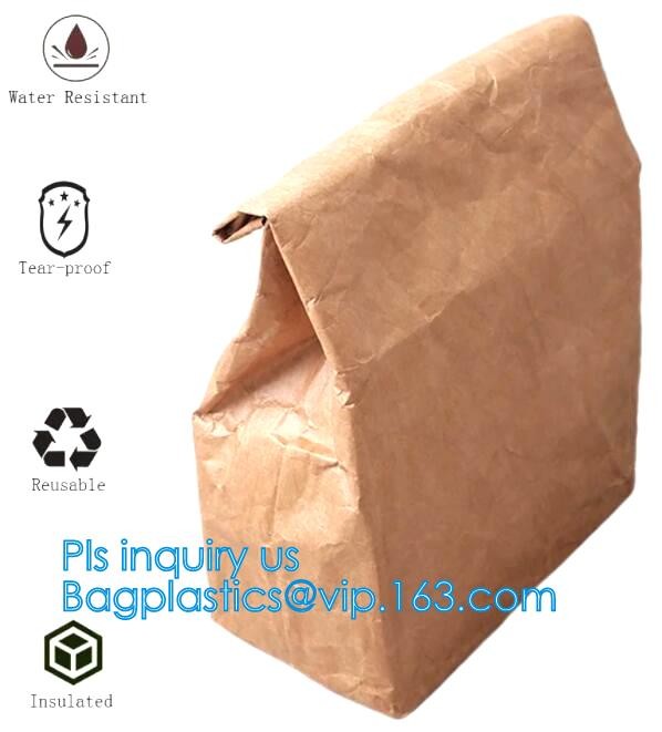 Cheap Lightweight Cheap Brown Custom Made Print Logo Water-proof Tyvek Paper Tote Shopping Bageco reusable promotion gif