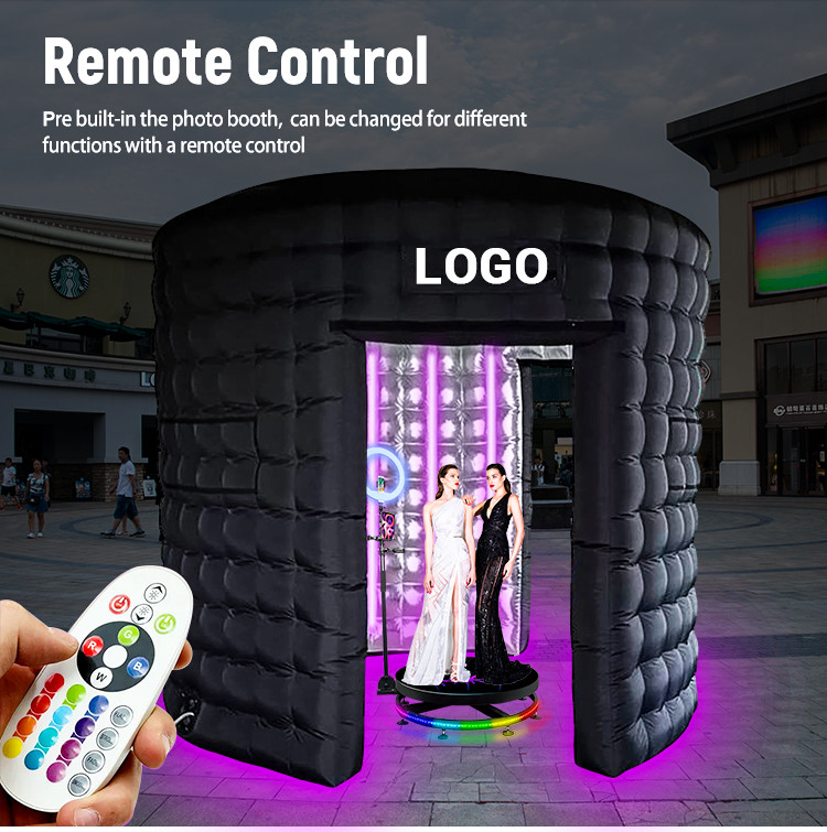 360 Wonderful Inflatable Party Cube Round Inflatable Led Cube With 2 Or 3 Doors
