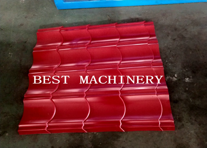 PPGI / GI Material Steel Tile Roll Forming Machine PLC Control With Fast Speed
