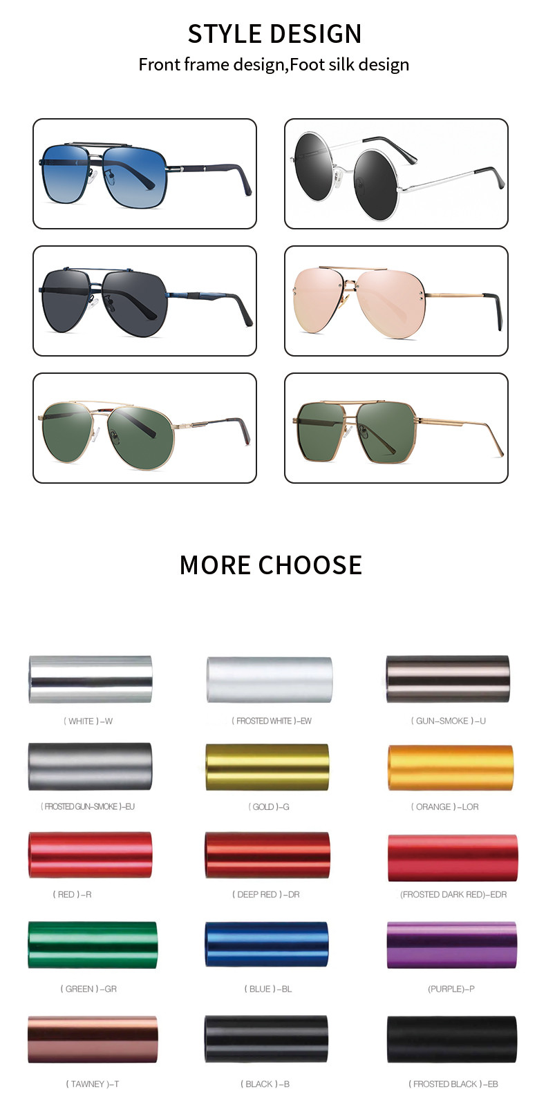 Men'S Women'S Custom Sunglasses Metal Polarized Matte Finish Prescription Lens