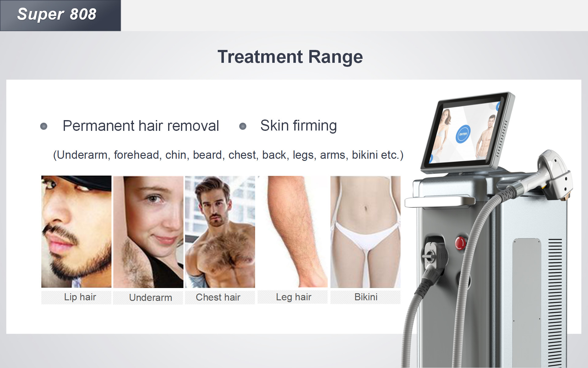 No Pain 808nm Diode Laser Hair Removal Beauty Machine Permanent