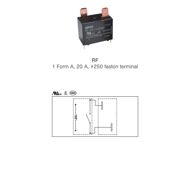 PCB Mount Terminal 250 24V 20A Power Relay RF-SS-124DMF For Control Board