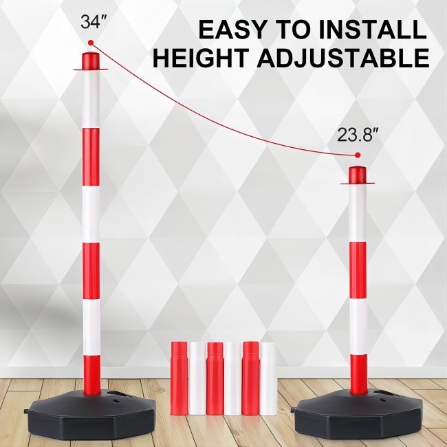 2 Pack 86cm Traffic Delineator Cones With Fillable Base Road Safety Accessories PE Plastic