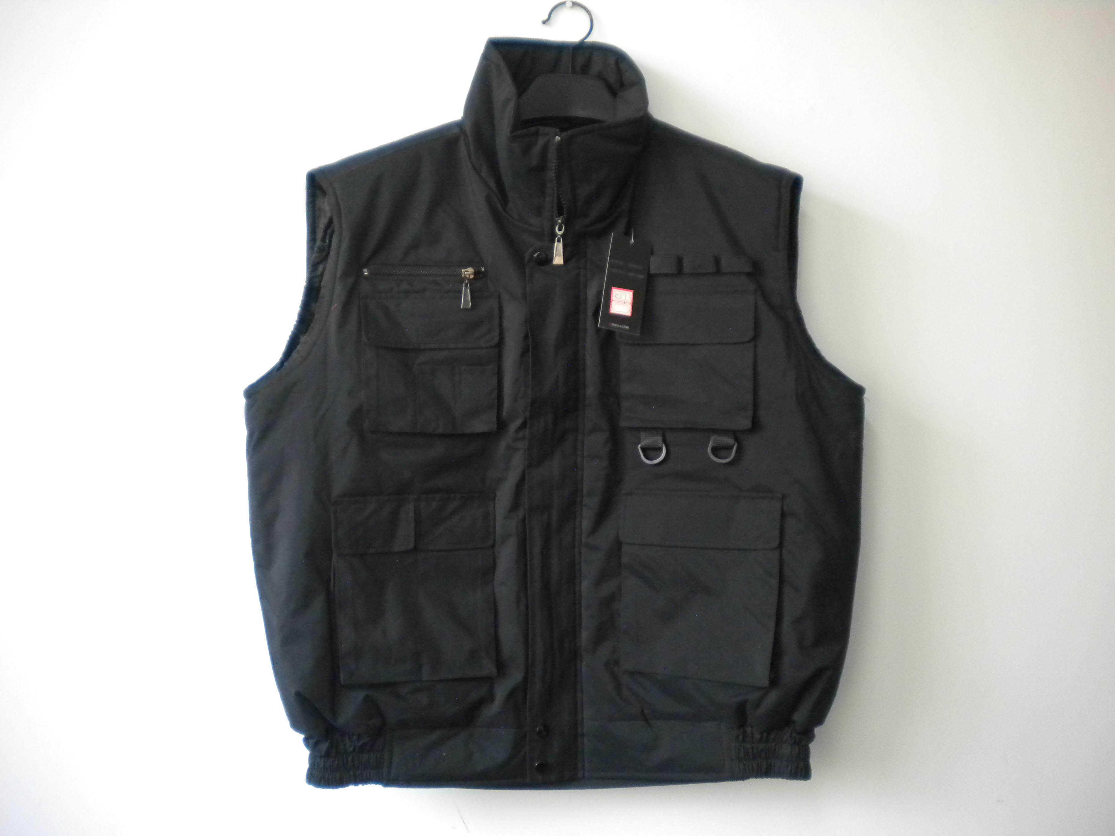 winter vest, warm waist coat, grey, S-3XL, pongee outer, paded lining