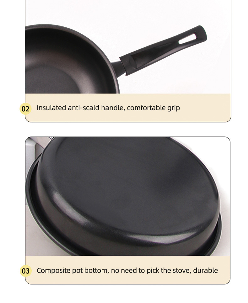 Black Mini Kitchen Sauce Pans Iron Non Stick With Bakelite Handle