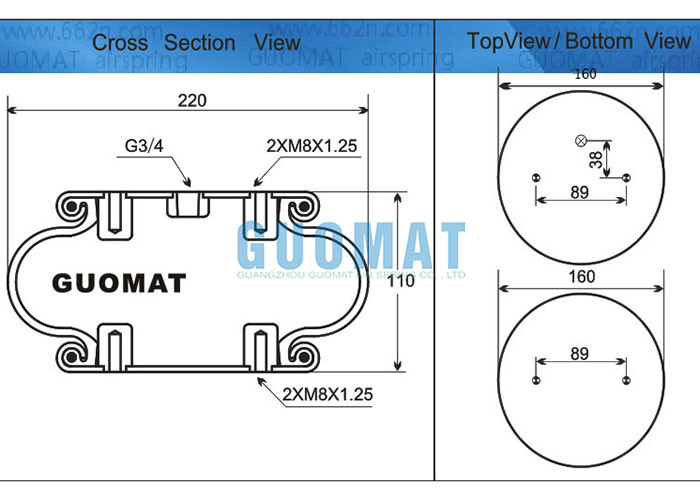 W01-M58-6374 Firestone Indutrial Air Spring SP1B12 Phoenix Air Shock Part