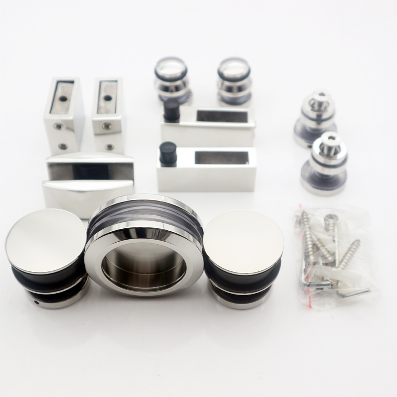 Round Tray Shape Black Sliding Shower Door Kit for 8-12mm Safe Glass Hardware Included
