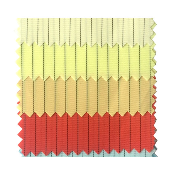 5mm Stripe 99% Polyester 1% Carbon ESD Fabric For Class 10000 Cleanroom
