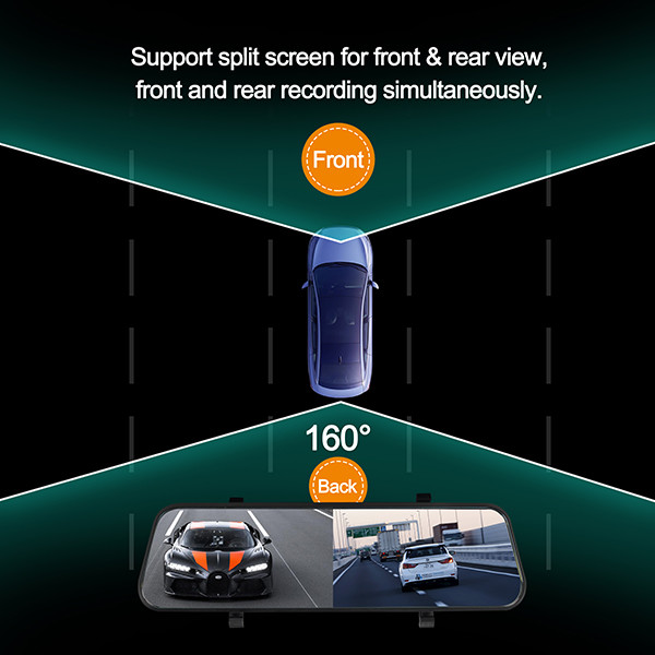 10 Inch RV Wireless Backup Camera Mirror Rearview Dashcam AHD Receiver