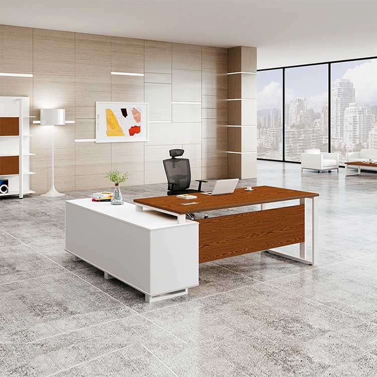 1.8m Executive Office Desks Wood Grain Color L Shape Executive CEO Desk