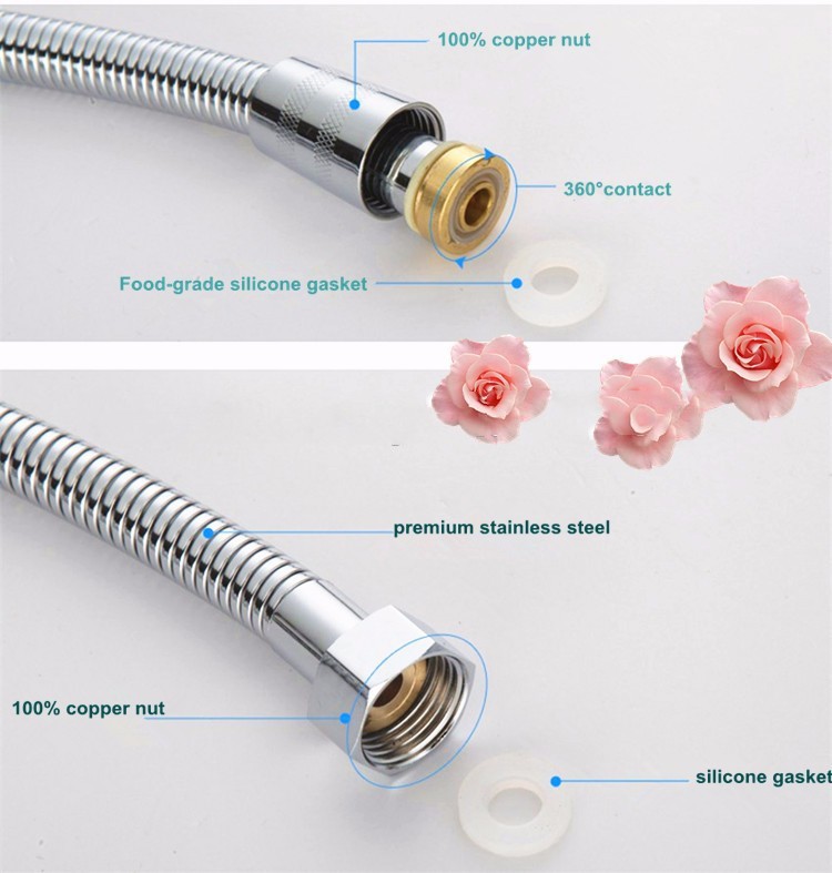 Chain Hotels Stainless Steel Shower Hose 1.5 M , 0.8MPA Bathroom Shower Flexible Hose