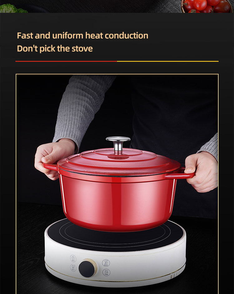 Multi Purpose Cookware Round Dutch Oven Enameled Cast Iron Soup Pot Non-stick Cooking Pot