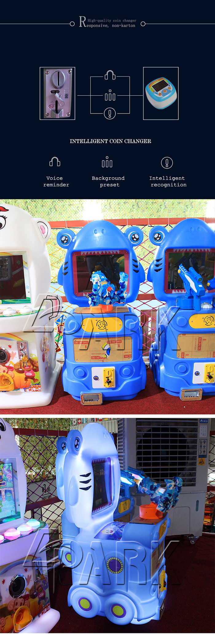 Shark Crazy Little Single Gun Shooting Game Machine Amusement Park Kids Games