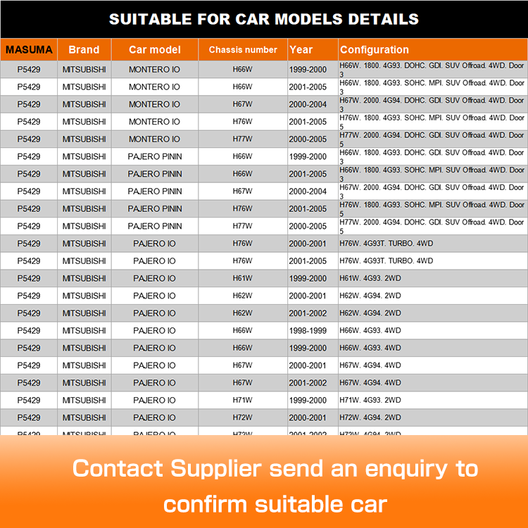 Yes MASUMA Auto Parts Rear shock absorbers MR319750 MR374286 MR455654 MR510016 MR554812 for MITSUBISHI MONTERO IO