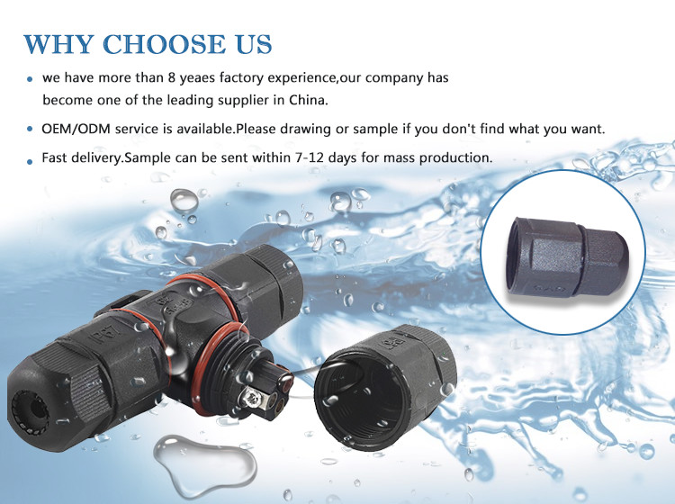 IP67 IP68 Screw Contact 2 3 Pin T Type Waterproof Electronic Wire Connector 2/3/4 Way