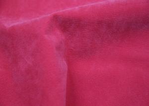 Pig Grain Flocking Leather Red Color 100% Viscose Backing For Ladies Apparel