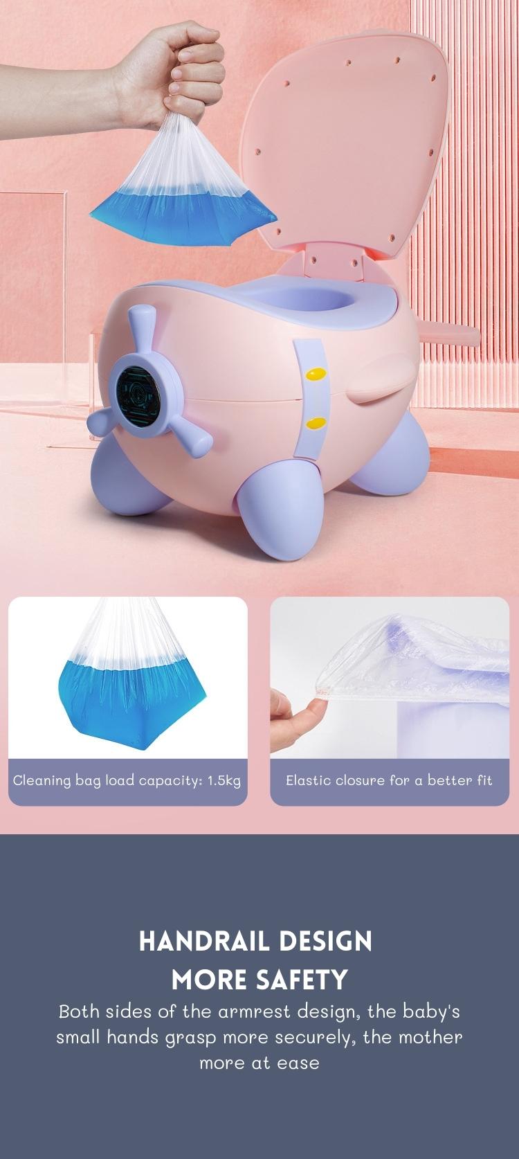 Cartoon Airplane Shape Baby Potty Training Toilet with Custom Logo for EN71 Testing