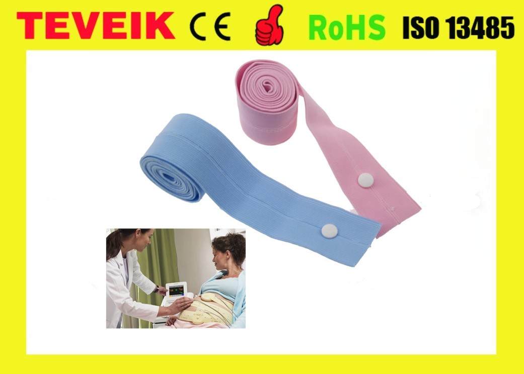 M2208A Disposable CTG belt with buttonhole for fetal monitor pink