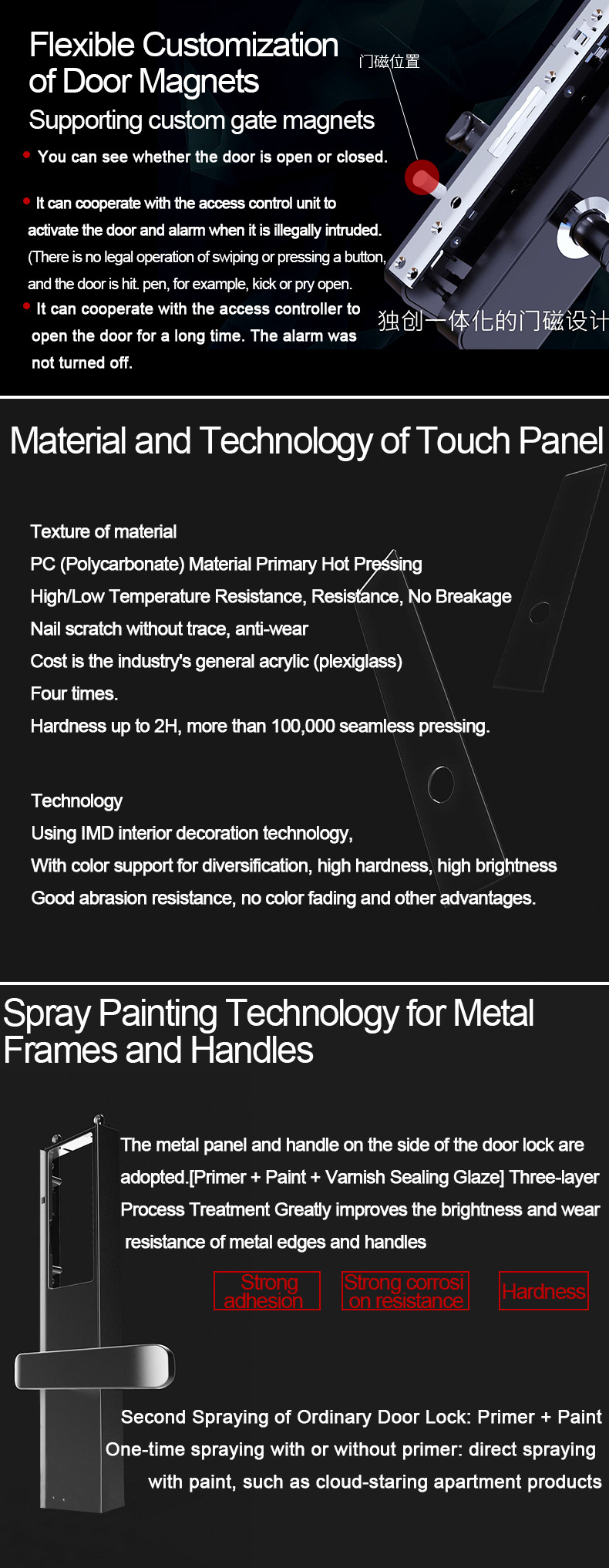 Remote Control APP Door Lock /Fingerprint Scanner Door Lock Support Mobile Bluetooth Application For Apartment