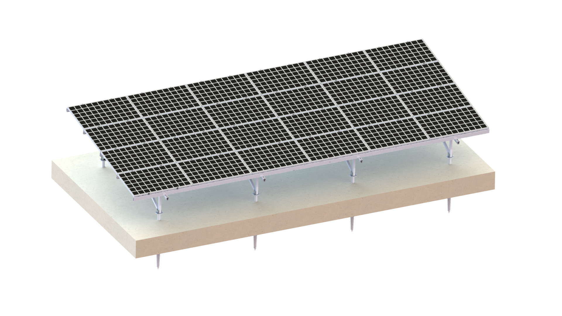 AL6005 Anodized Aluminium Solar Mounting Structure 45 Degree Ground System