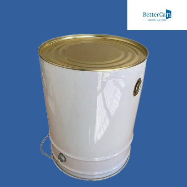Empty Metal Paint Pail 20L 5 Gallon White Paint Bucket with Adjustable Height