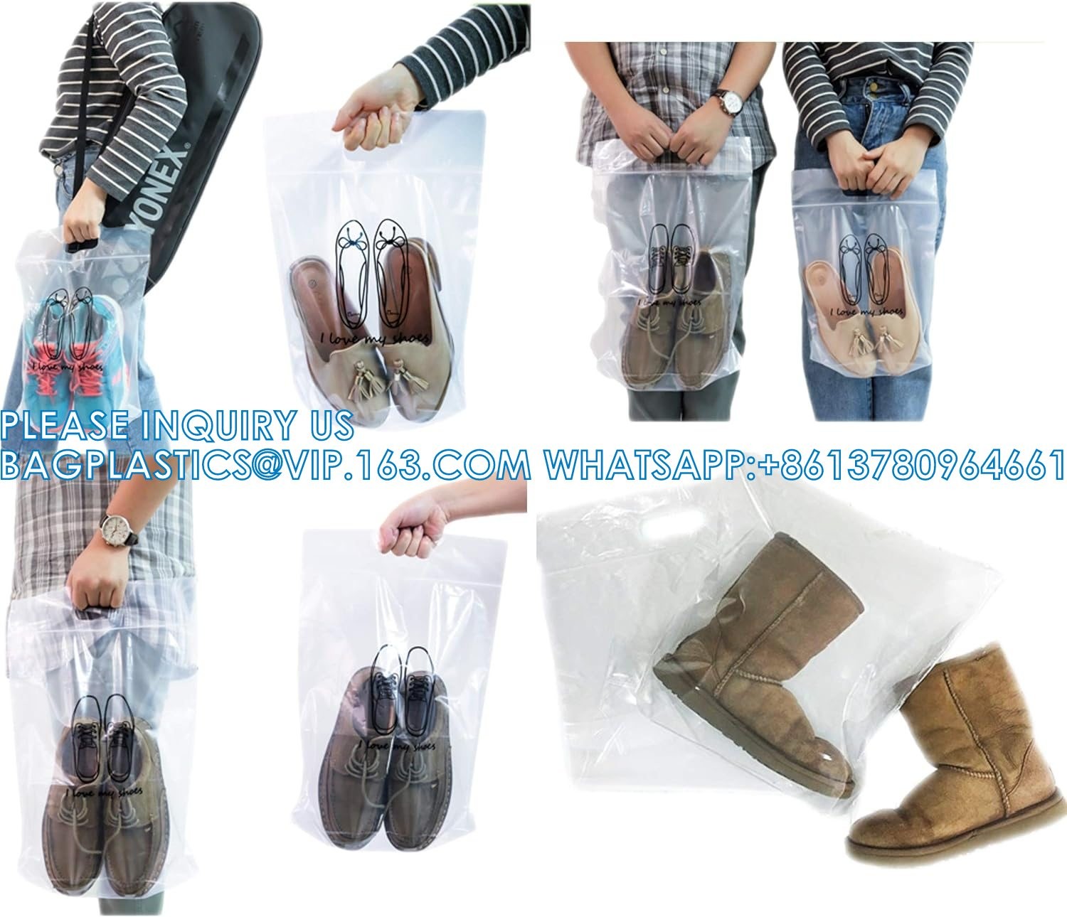 Zipper Storage Bags Plastic Zipper Bags Transparent Zip Plastic Bags Expandable Bottom Bag With Carry Handle