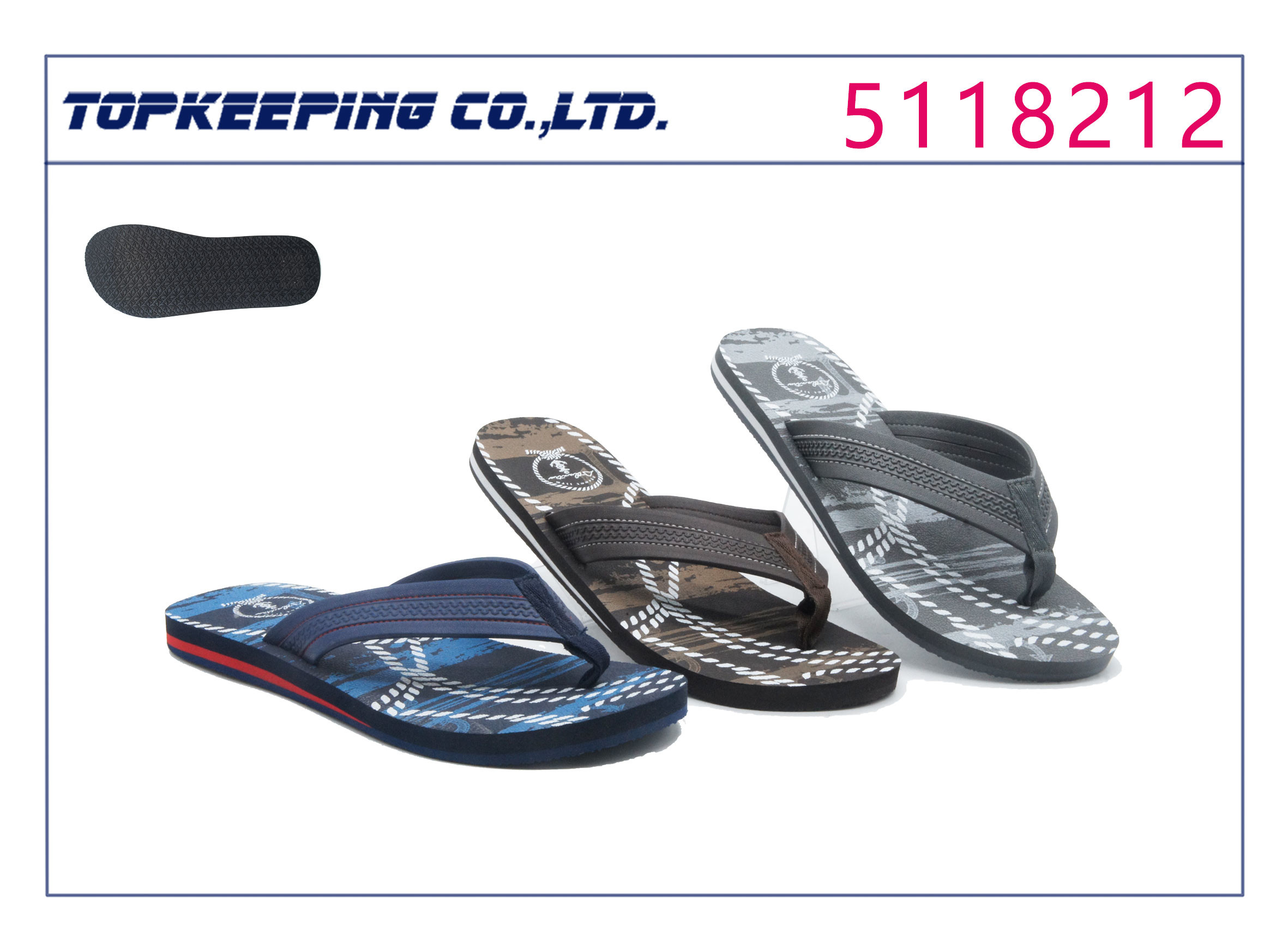 Stylish Men Rubber Slipper EVA Thin Sole Flip Flop