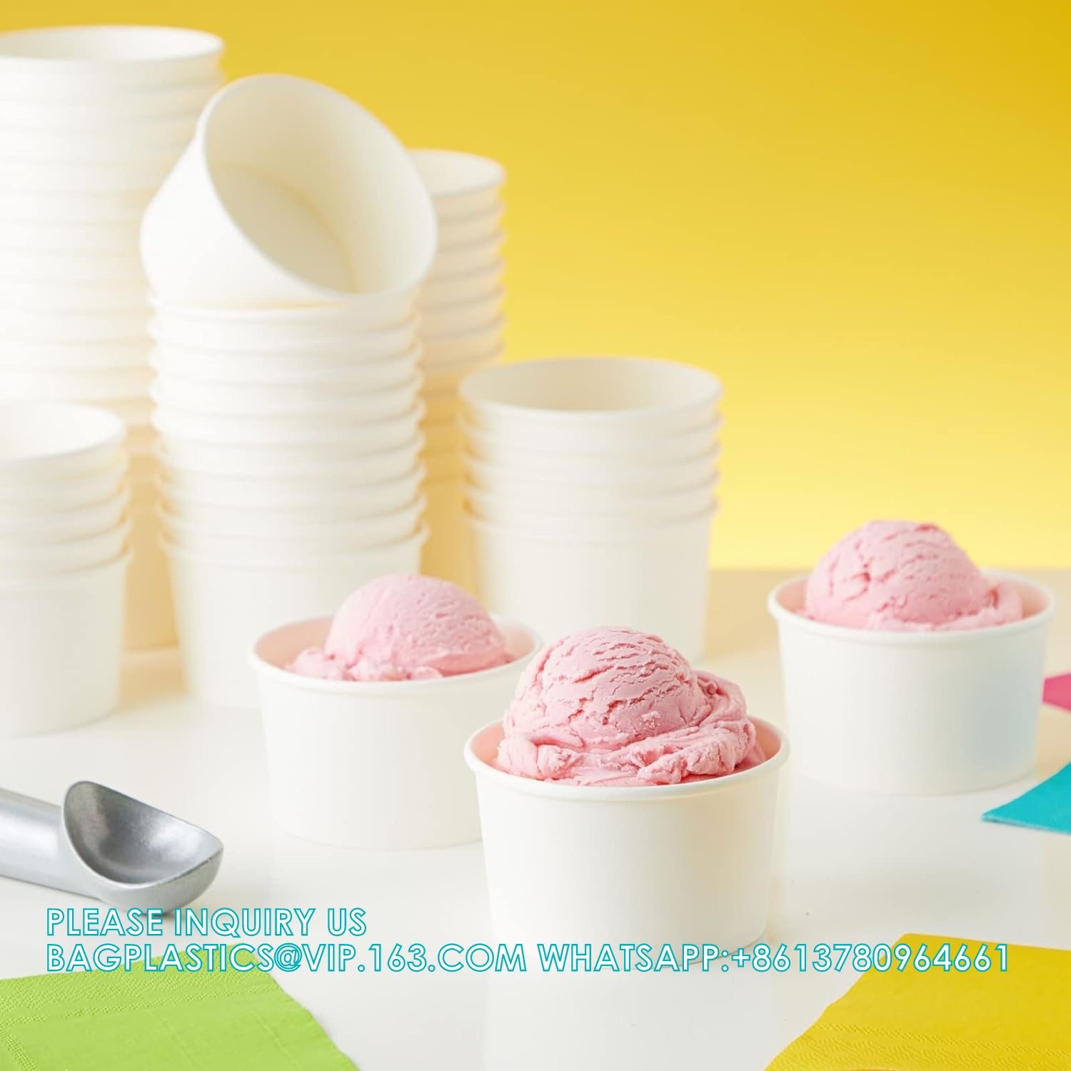 Disposable Ice Cream Cups With Lids And Spoons For Freezer, Dessert Cups Ice Cream Bowls Snack Containers