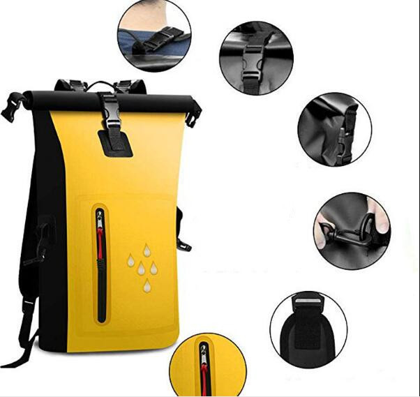 25L Waterproof Dry Bag Roll Top Backpack Tear Resistance OEM Accept