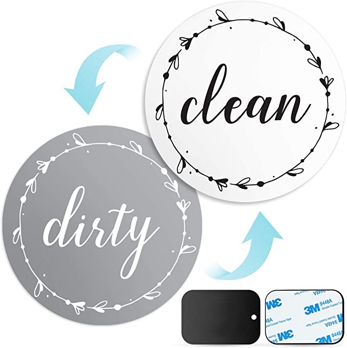 ROHS 3 Inch Small Round Dishwasher Clean Sign Magnets Reusable For Refrigerator
