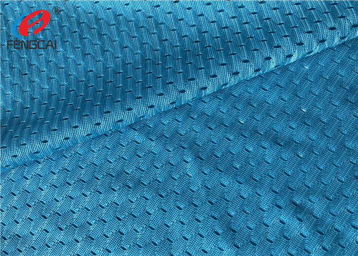 Blue Colour 100% Polyester Sports Mesh Fabric Athletic Garment Material