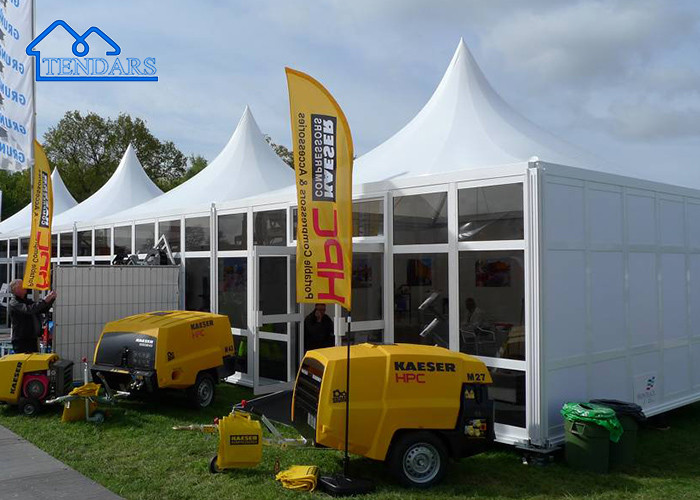 Pavilion Canopy Pagoda Aluminium Waterproof Event High Peak Tent With Glass Wall For Resort
