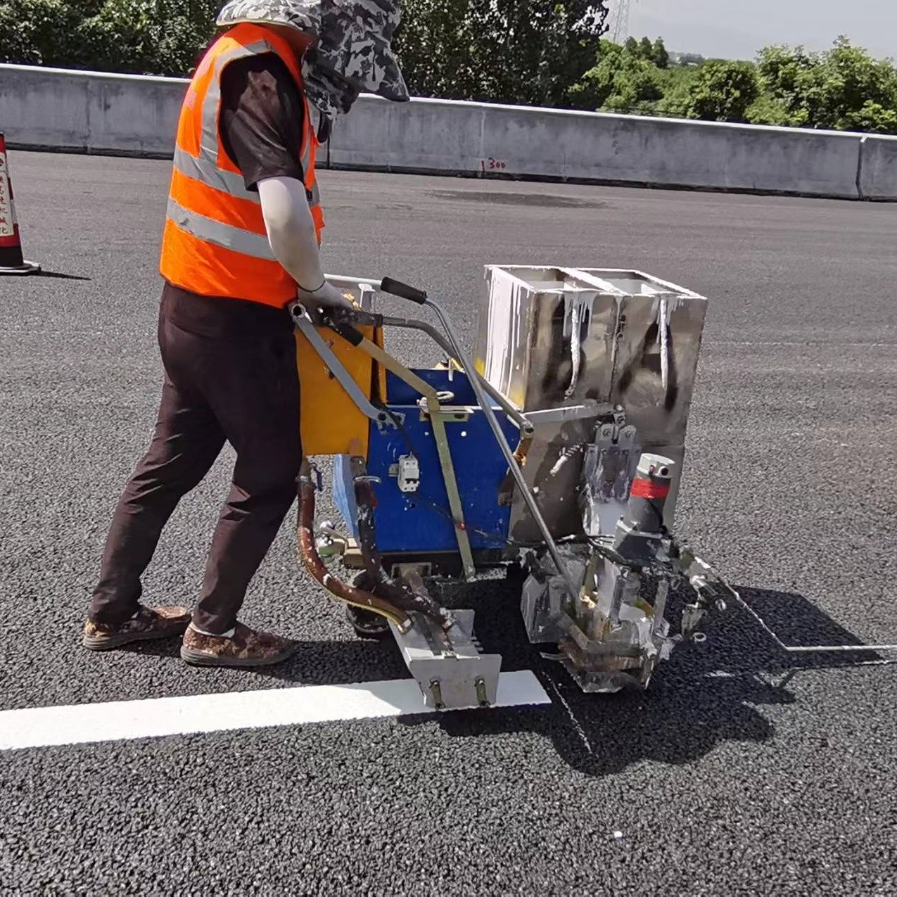 Two Components Thermoplastic Street Striping Equipment 220V