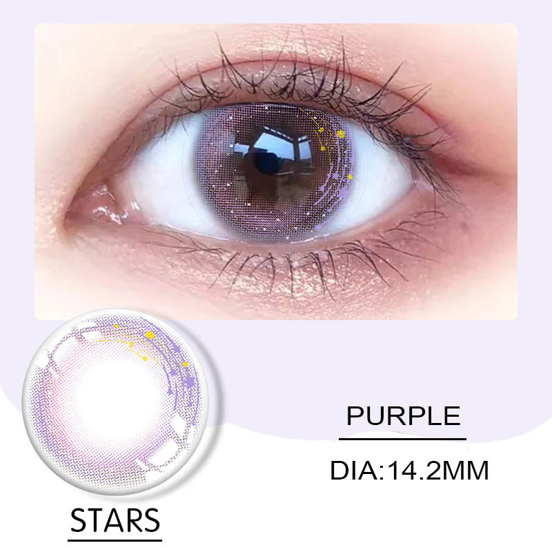 Realistic Eye Amethyst Color Contact Lens 14.2mm For Daily Use