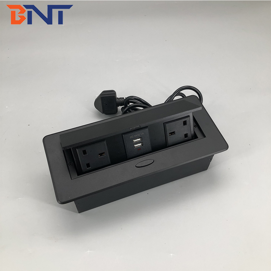 UK power hidden table pop up desktop power socket with usb charger