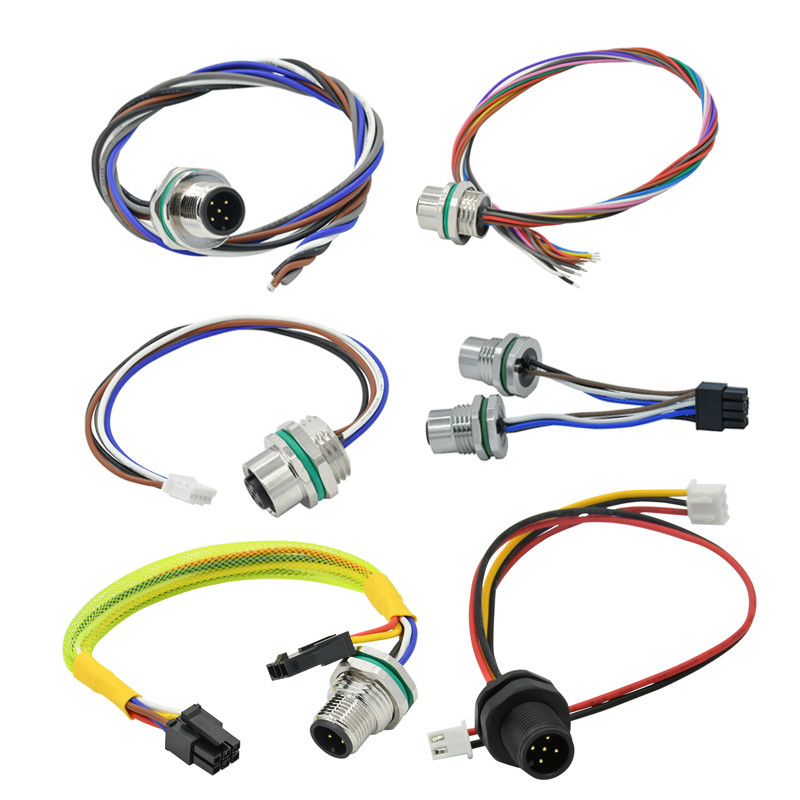 8 Positions M12 Waterproof Connector A Code Female Wall Panel Mounting Wire Connector