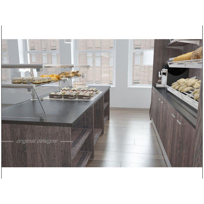 Shopping Mall Dessert Display Case , Glass Pastry Display Case Customized Color