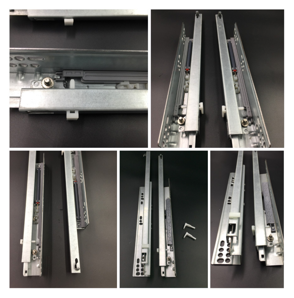 Furniture Drawer 45mm Full Extension Ball Bearing Slides Telescopic Channel