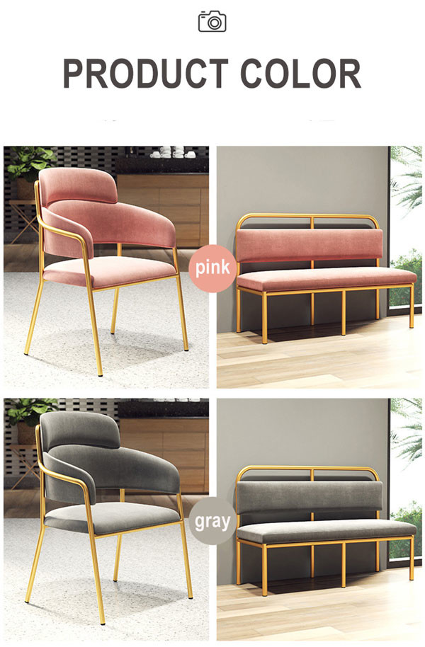 Metal Velvet Restaurant Seating Tables And Chairs Removable Washable ODM