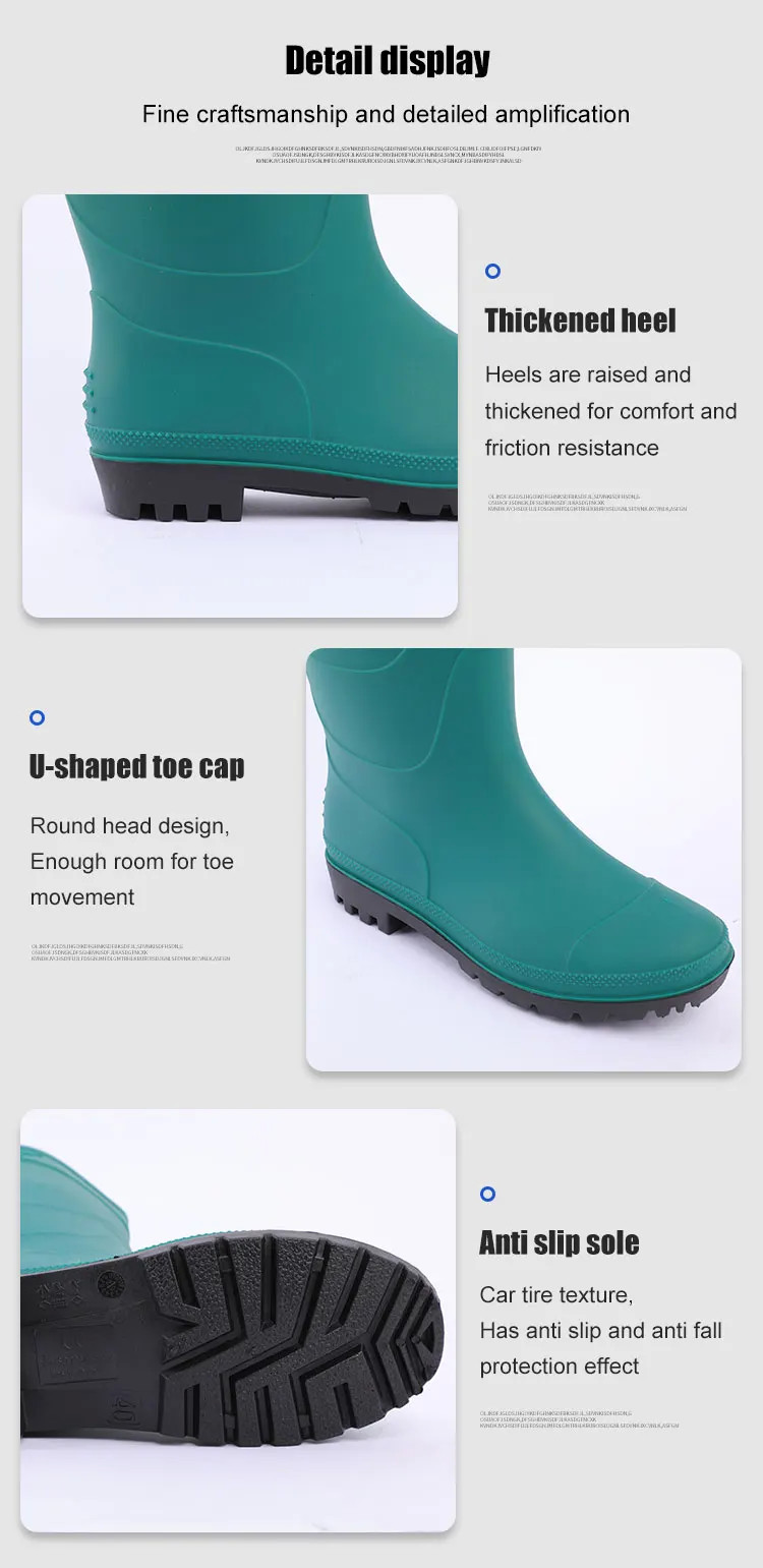 Piercing Resistant Waterproof Rain Boot PVC Customizable ISO Certificate
