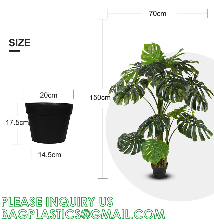 Artificial Monstera Deliciosa Plant, 5ft Potted Faux Tree with 15 Verdant Fake Leaves, Swiss Cheese Plant for Home