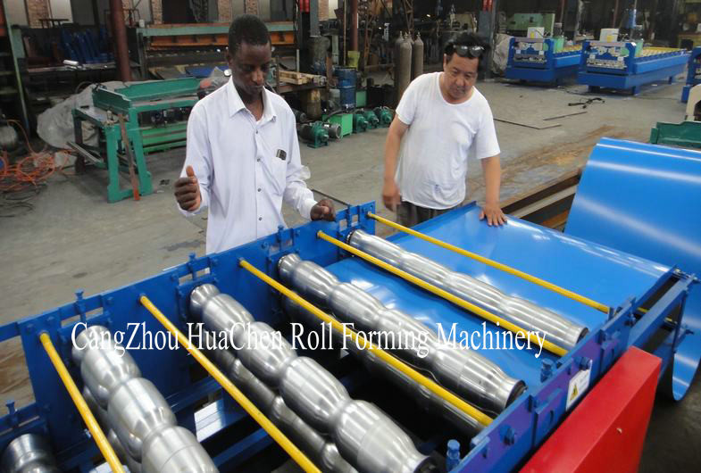 High Speed Corrugated Double Layer Roll Forming Machine With PLC Control