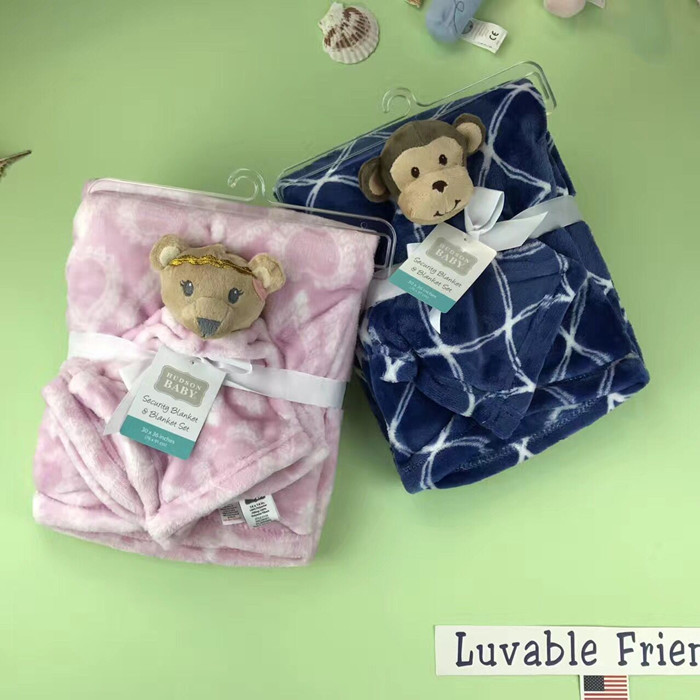 Printed Flannel Swaddle Blanket Travel High Warmth Retention Children Animal For Home