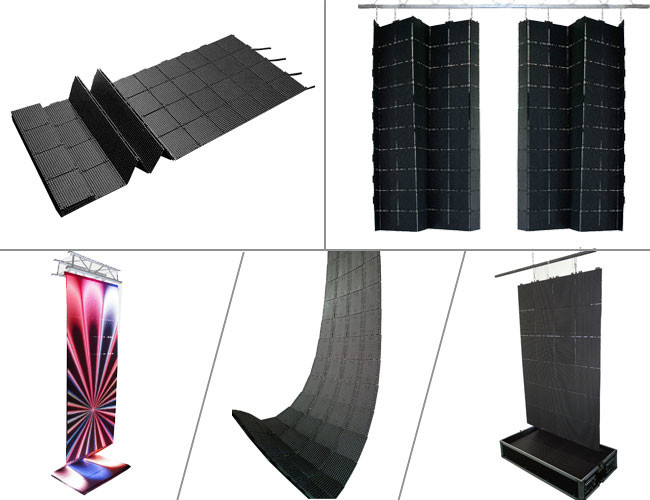 Waterproof LED Screen Stage Backdrop Ultra Slim Flexible Video Wall Displays 6500 Nits