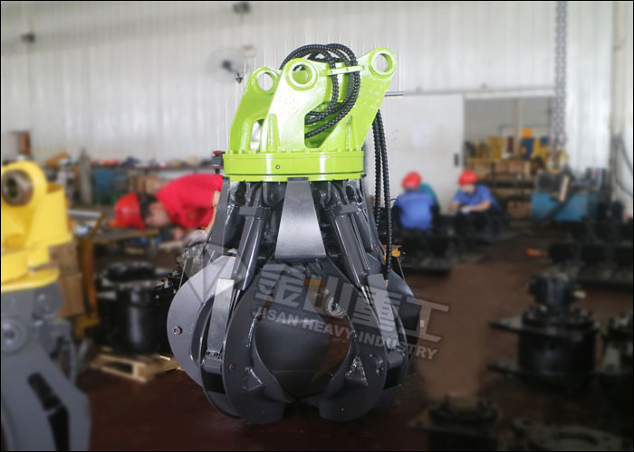 Non Rotating Orange Peel Grapple , EC210 EC240 Excavator Grab Attachment Long Life