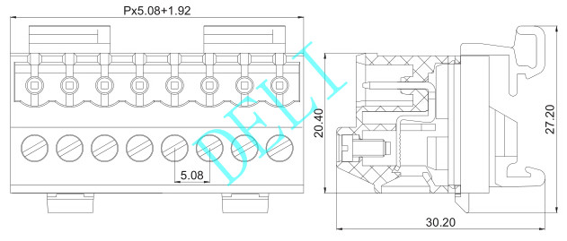 Duarble PCB Connector Brass / Tin Plated Contact DL2EDG-VK-XX-5.08 7-8mm Strip Length