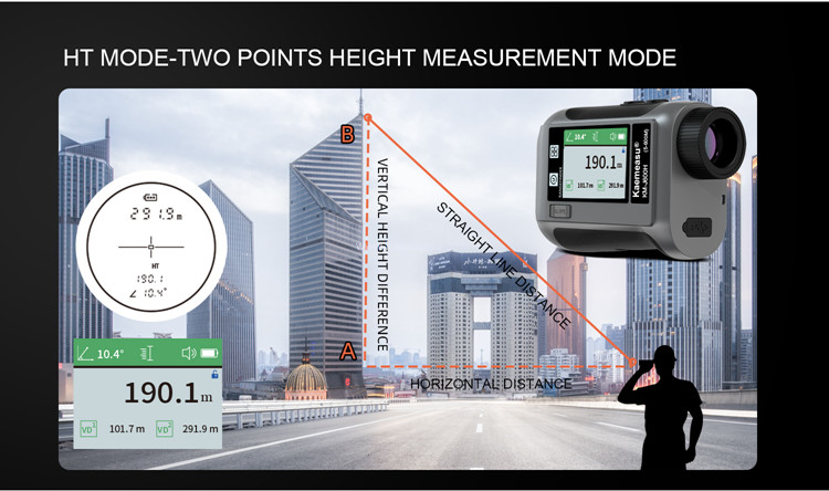 kaemeasu Voice Broadcast Golf Rangefinder Laser Range Finder Telescope With LCD Touch Screen J600