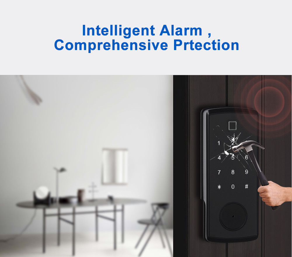 Fingerprint Zinc Alloy Electronic RIM Door Lock Without Mortise