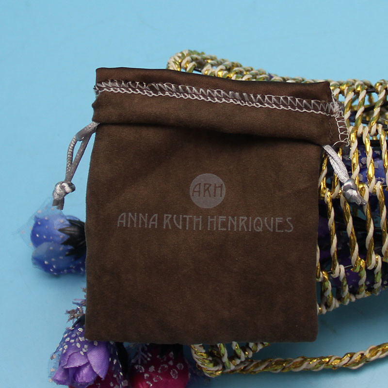 Reusable Soft Velvet Drawstring Jewelry Bag Colored For Wedding / Christmas