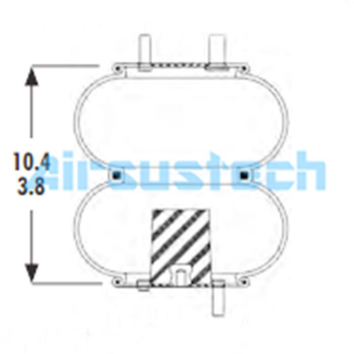 578-92-3-211 Air Spring 2B9-614 Goodyear Rubber And Steel Air Suspension Kits 1/4 NPTF Fitting